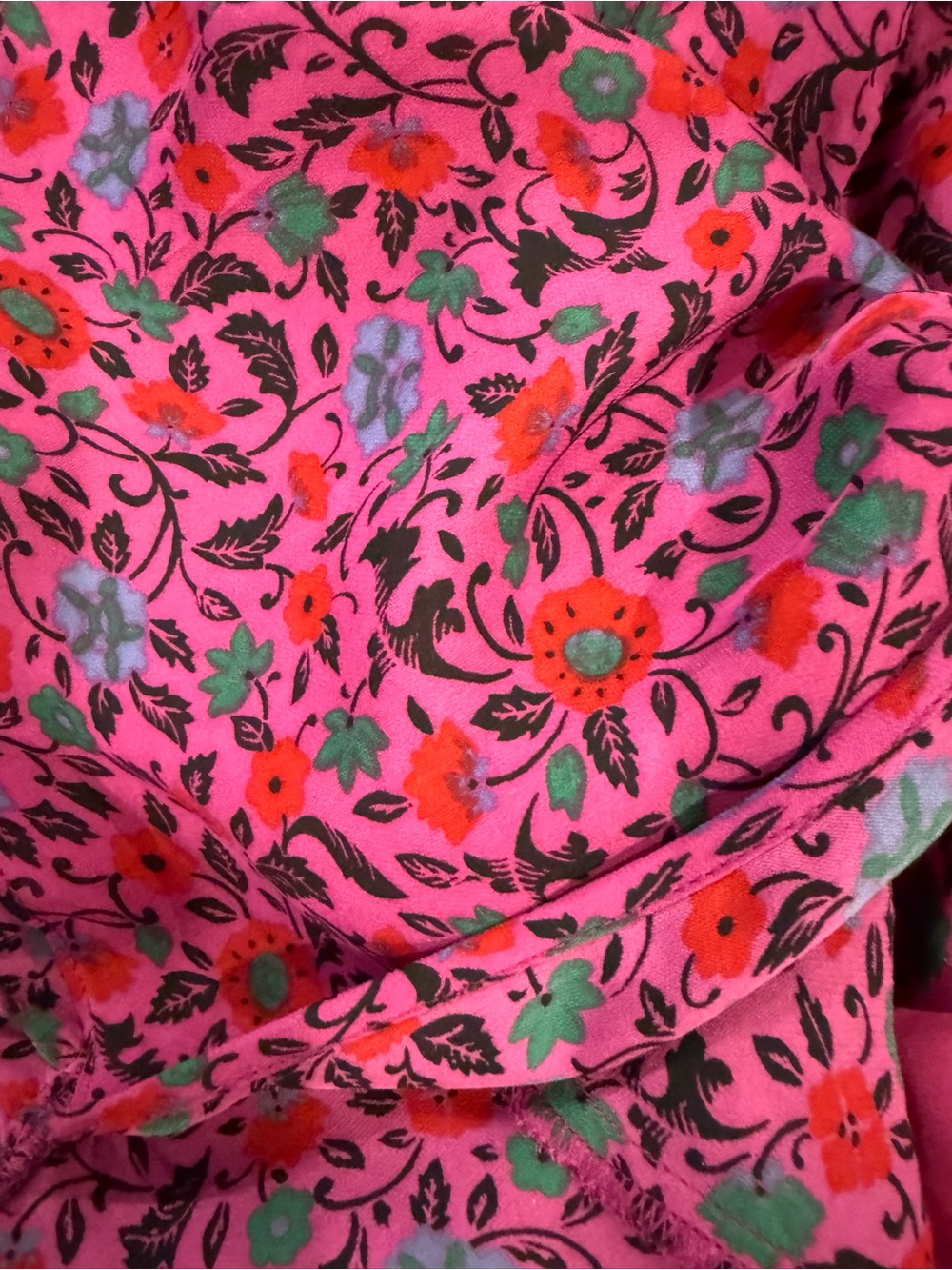 Veronica Beard Pink Floral V-Neck Long-Sleeve Midi Dress - Picture 15 of 16